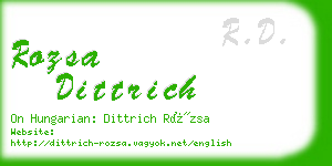 rozsa dittrich business card